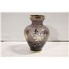 Image 1 : HAND PAINTED ARTIST SIGNED PURPLE VASE