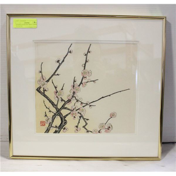 FRAMED ASIAN ART PRINT- CHERRY BLOSSOMS