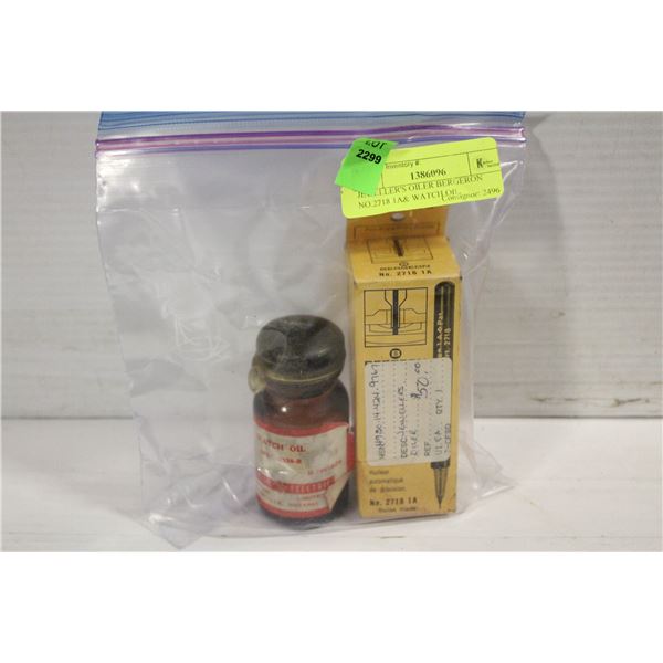 JEWELLER'S OILER BERGERON NO.2718 1A & WATCH OIL