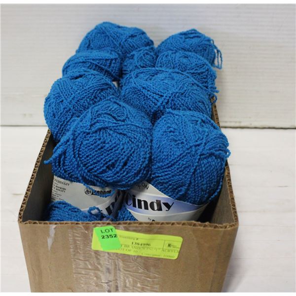 BOUQUET BRAND "CINDY" ACRYLIC YARN- LOT OF 10