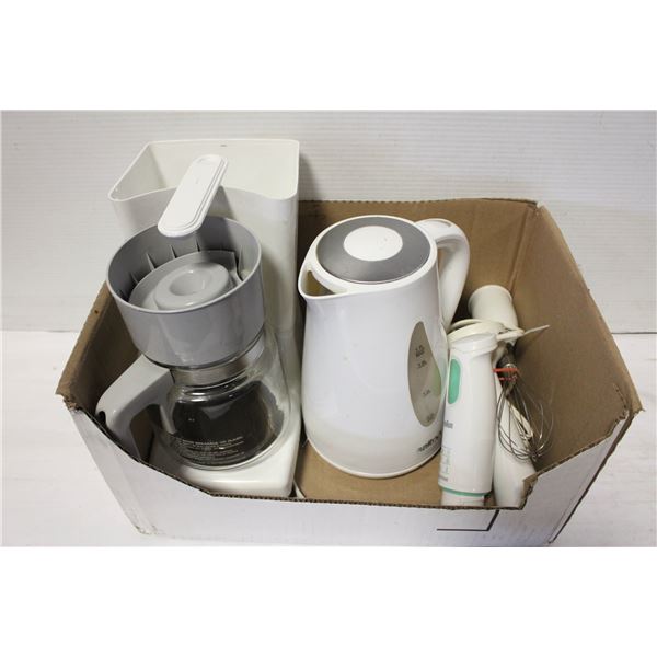 BRAUN BLENDER, COFFEE MAKER. KETTLE