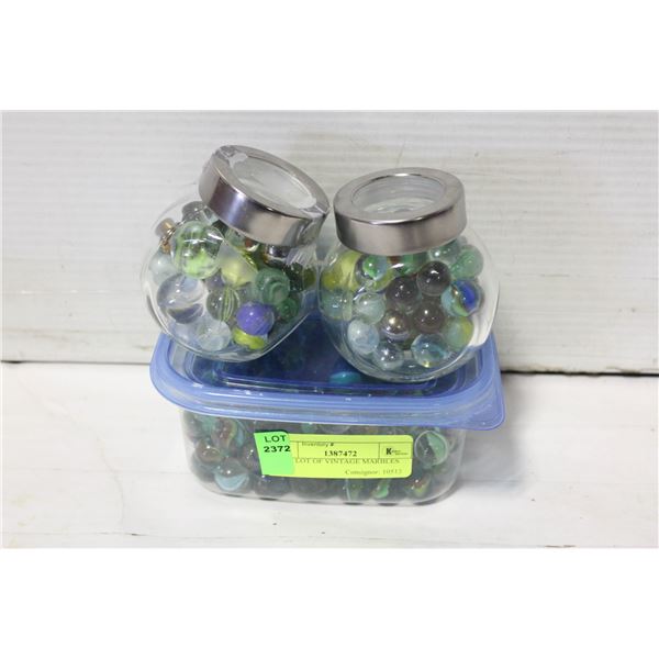 3 JAR LOT OF VINTAGE MARBLES