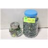 Image 1 : 2 JAR LOT OF VINTAGE MARBLES