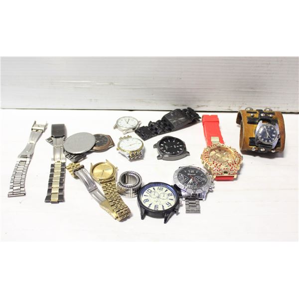 LOT OF WATCHES, PARTS AND PIECES