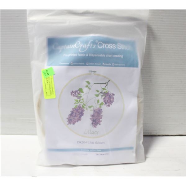 CROSS STITCH KITS LILAC FLOWER STAMPED PATTERNS