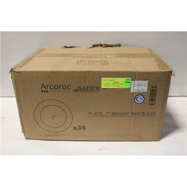 CASE OF 36 ARCROC SABRE 7" WHITE ROUND PLATES