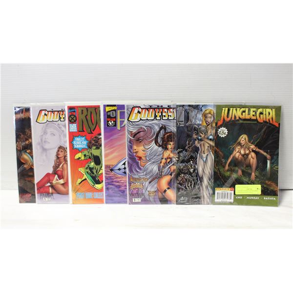 LOT OF 7 FEMALE SUPER HERO FIRST EDITION COMICS