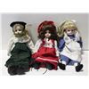 Image 1 : 3 VINTAGE PORCELAIN DOLLS - ESTATE