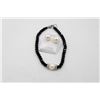 Image 1 : #143-NATURAL BLACK AGATE,PEARL BRACELET & EARRINGS