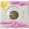 Image 1 : 17)  CANADIAN VICTORIAN 1881H 5 CENT COIN,
