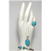 Image 1 : 33)  SET OF SILVER TONE AND NATURAL TURQUOISE,