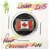 Image 1 : 15)  CANADIAN 2015 PROOF OF THE 25 CENT COLORED