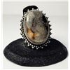 Image 1 : 27)  NATURAL COFFEE BEAN JASPER, SIZE 7.5 RING,
