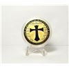 Image 1 : 9)  ENCAPSULATED, GOLD TONE WITH BLACK ENAMEL,