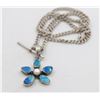 Image 1 : SILVER MODERNIST FLOWER 925 NECKLACE 18" LOSTER C