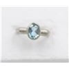 Image 1 : CLEAR BLUE STONE SILVER RING 925 SIZE 4-1/2