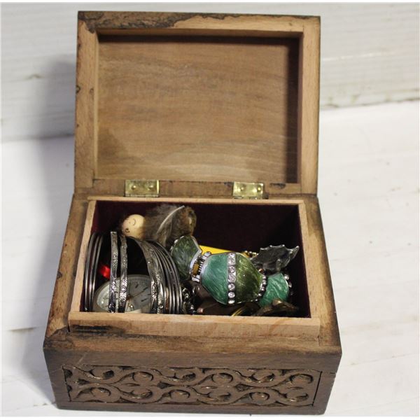 JEWELRY MOSAIC HANDCRAFTED WOODEN BOX INLAID WITH