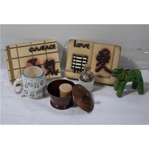 LOT OF HOME DECOR AND CANDLES