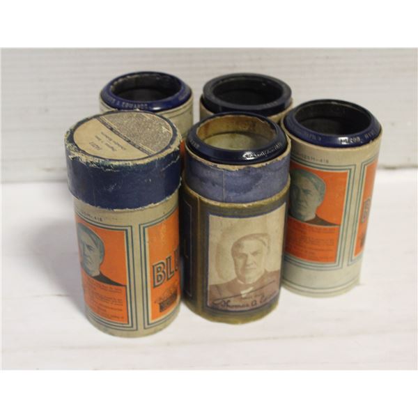 ANTIQUE EDISON BLUE AMBEROL CYLINDER RECORDS-