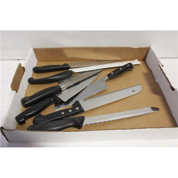 7 LARGE KITCHEN KNIVES ALL TOGETHER-ESTATE
