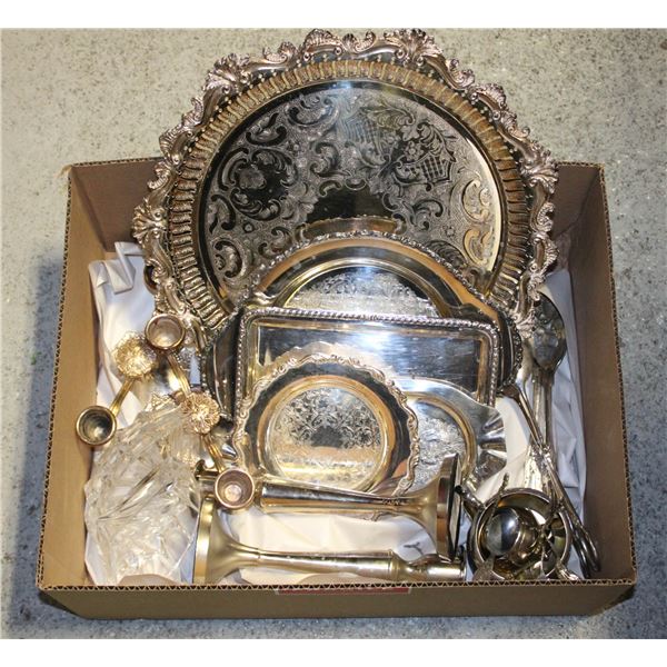 VINTAGE SILVER PLATE SERVING PIECES- LOT OF 20+