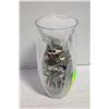 Image 1 : CRYSTAL VASE FILLED WITH MULTI-COLOURED WEST COAST
