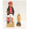 Image 1 : VINTAGE HAND CARVED WOODEN FIGURES PIRATE &