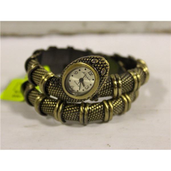 KENNETH JAY LANE COILED BRONZE SNAKE WATCH