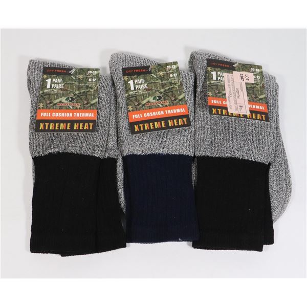 3 NEW PAIRS OF MENS MOSSY OAK XTREME HEAT SOCKS
