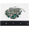 Image 1 : NEW GREEN RHINESTONE LEAF DESIGN BROOCH