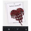Image 1 : NEW TASSEL BLEEDING RHINESTONE HEART BROOCH