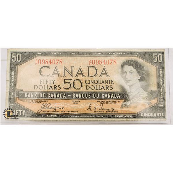 1954 BANK OF CANADA $50 NOTE