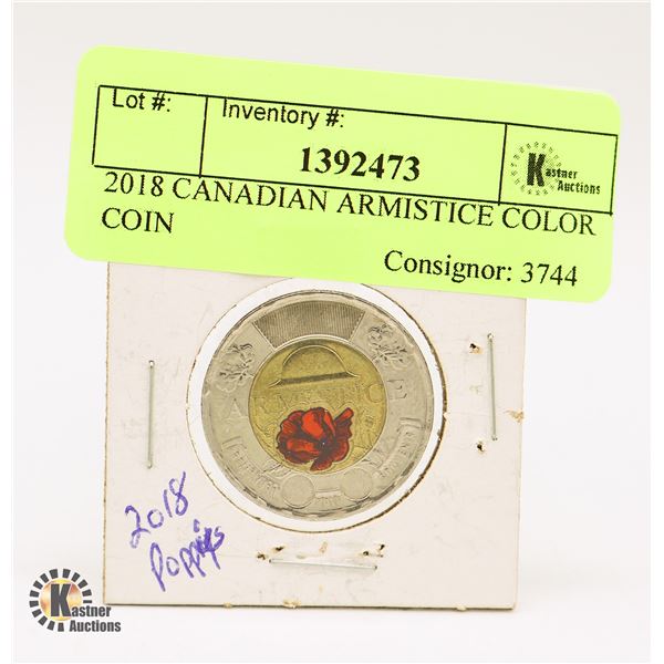 2018 CANADIAN ARMISTICE COLOR COIN