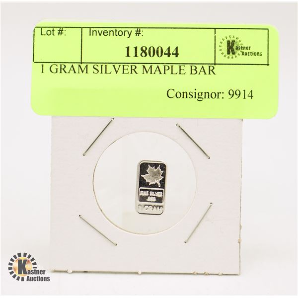 1 GRAM SILVER MAPLE BAR