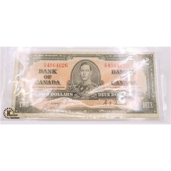 1937 BANK OF CANADA $2 NOTE