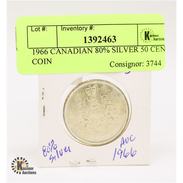 1966 CANADIAN 80% SILVER 50 CENT COIN