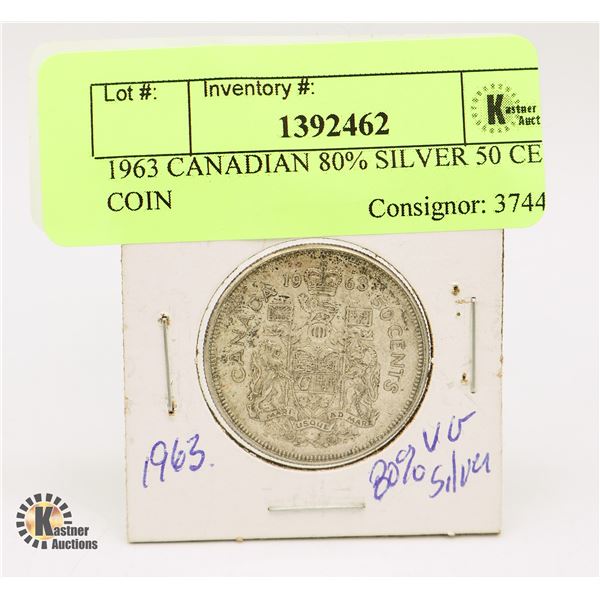 1963 CANADIAN 80% SILVER 50 CENT COIN