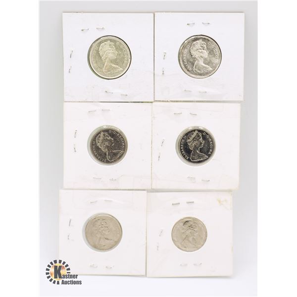LOT OF 2 1967 QUARTERS & 4 1967 NICKELS