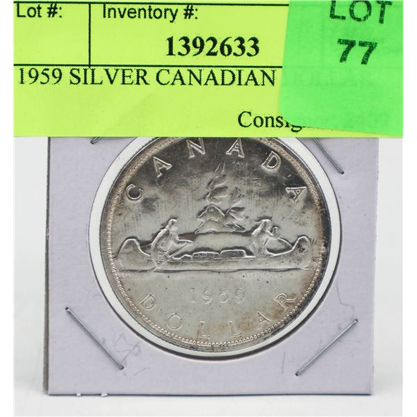 1959 SILVER CANADIAN DOLLAR