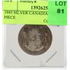 Image 1 : 1945 SILVER CANADIAN 50 CENT PIECE