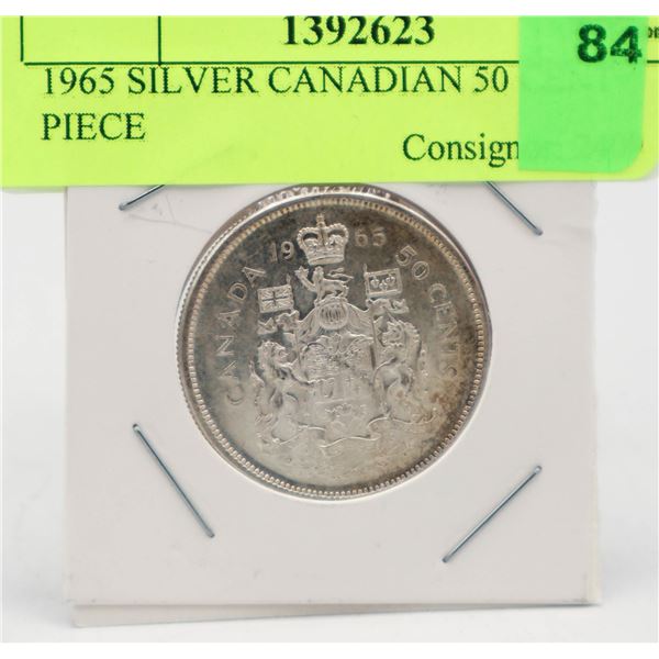 1965 SILVER CANADIAN 50 CENT PIECE