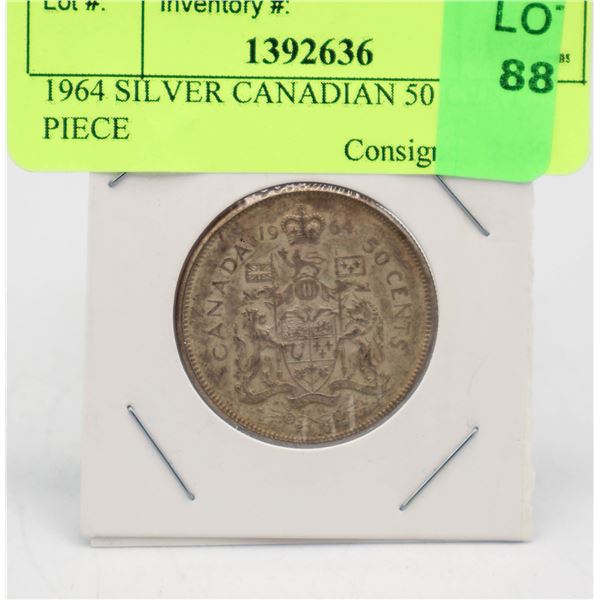 1964 SILVER CANADIAN 50 CENT PIECE