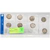 Image 1 : CANADIAN SILVER QUARTERS LOT OF 8 (1950-1968YRS)