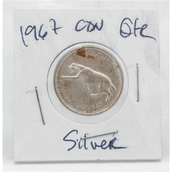 1967 CANADIAN SILVER "COUGAR" QUARTER