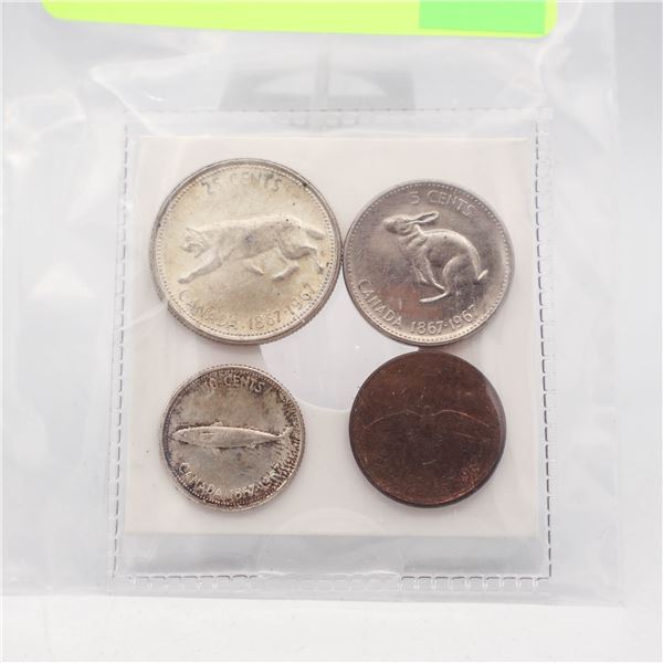 1967 RCM QUARTER, DIME, NICKEL, PENNY SET