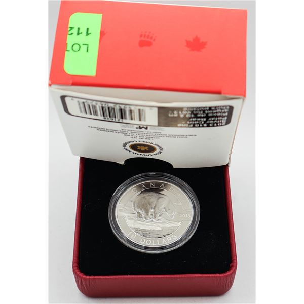 2013 CANADIAN MINT $10 POLAR BEAR SILVER DOLLAR