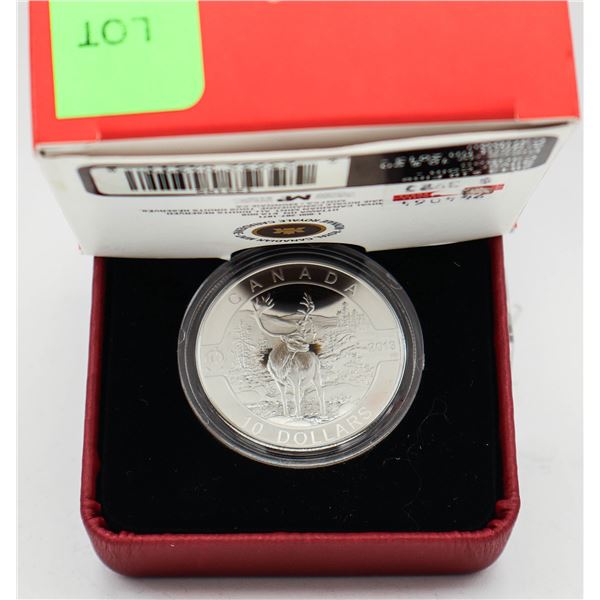 2013 CANADIAN MINT $10 SILVER COIN IN RED CASE