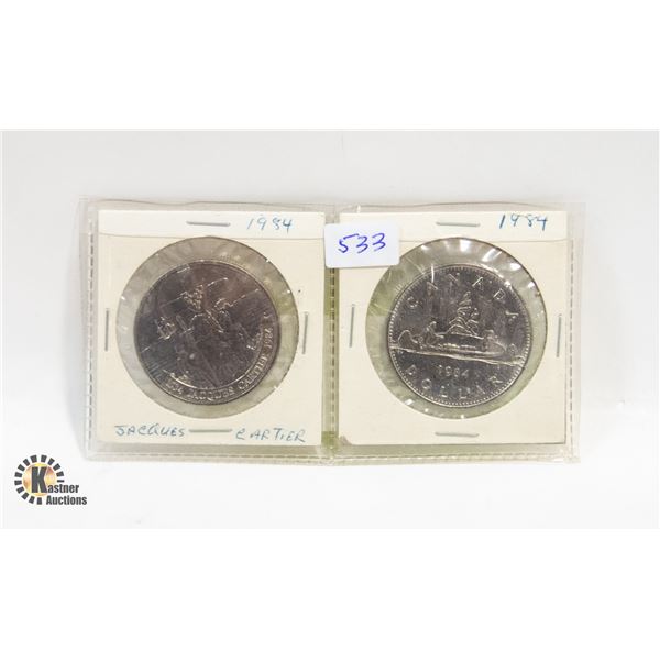 1984 JACQUES CARTIER NICKEL DOLLARS