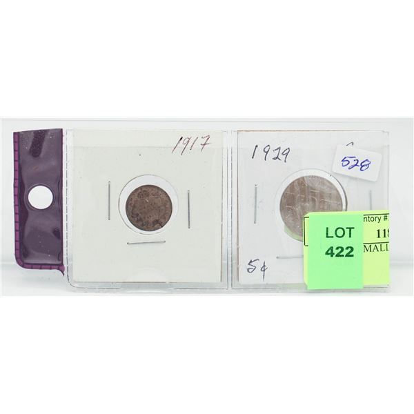 1917-1929 SMALL T LARGE NICKEL CANADA