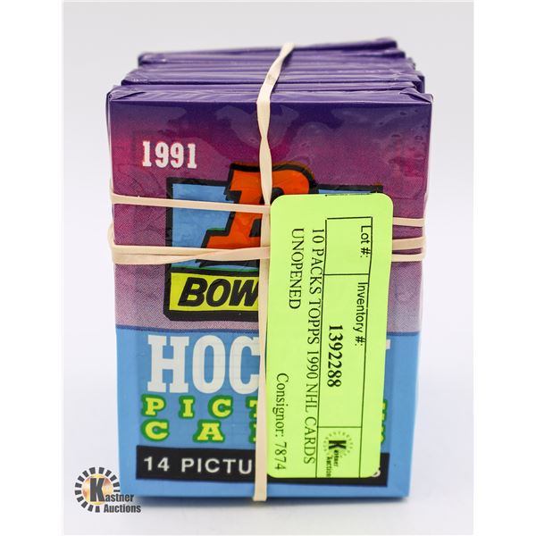10 PACKS TOPPS 1990 NHL CARDS UNOPENED
